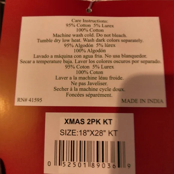 Xmas 2 Pack 18" x 28" Kitchen Towels NWT - Picture 3 of 3